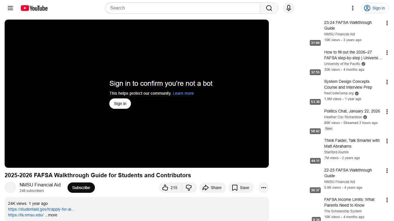 2025-2026 FAFSA Walkthrough Guide for Students and Contributors - YouTube