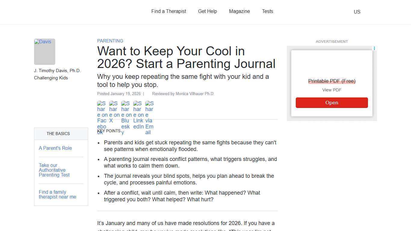 Want to Keep Your Cool in 2026? Start a Parenting Journal Psychology Today